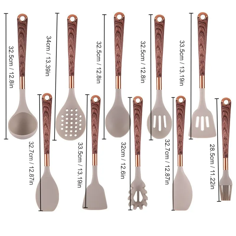 Conjunto de Utensílios de Cozinha em Silicone Deluxe NobleHous